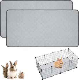 2 Pack Guinea Pig Cage Liners Guinea Pig Bedding Washable | Super Absorbent | Waterproof | Non Slip | Reusable Guinea Pig Pee Pads for Small Animals Cages Rabbit Hamster Rat(48" x 24")