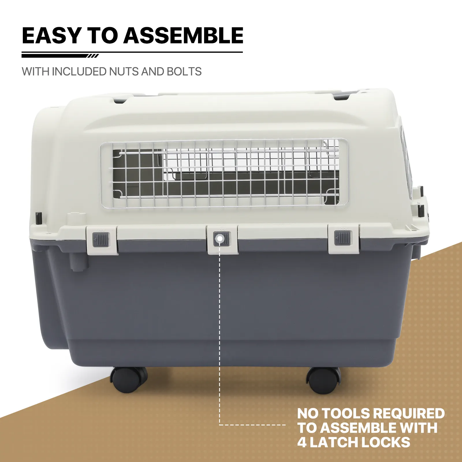 25" Pet Hard Sided Travel Carrier - Up to 25 lbs - Detachable Door