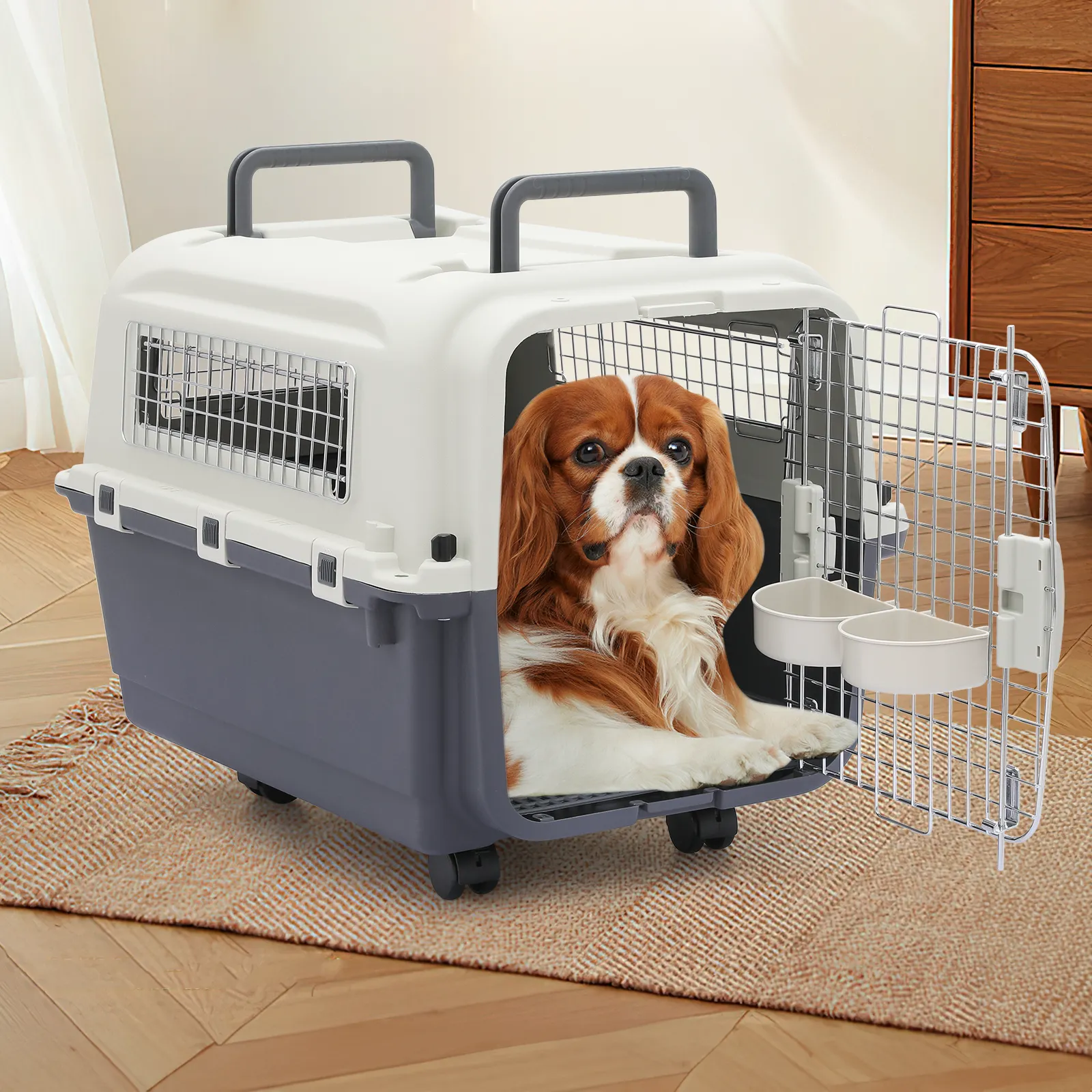 25" Pet Hard Sided Travel Carrier - Up to 25 lbs - Detachable Door