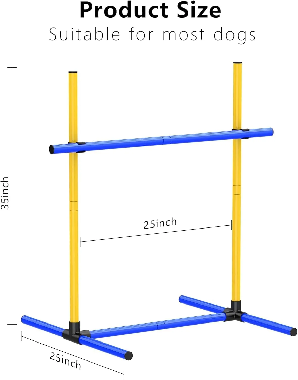 Adjustable Dog Agility Jump Set  Training Hurdles with Height Adjustable Bars, Portable Design with Carry Bag for Indoor & Outdoor Agility Courses (A-Jump Pole-1)
