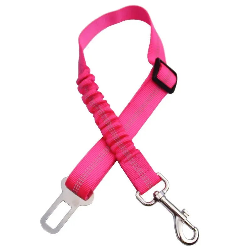 Adjustable Dog Seat Belt – Elastic Pet Car Leash Harness for Vehicle Safety