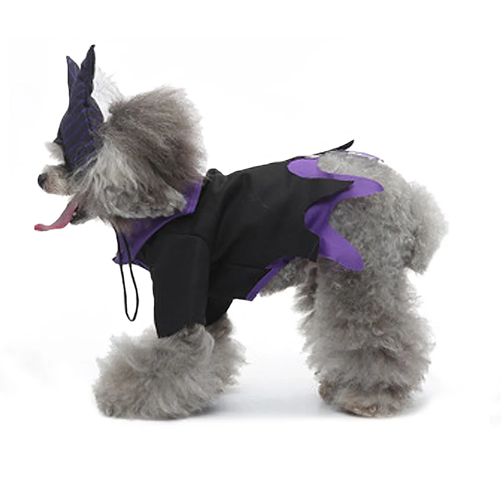 Aiitle Black and Purple Dog Hallloween Wizard Costume