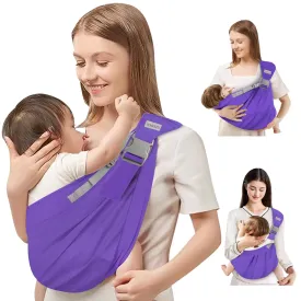 Baby Sling Carrier, Adjustable One Shoulder Labor-SavingMesh Baby Carrier Newborn to ToddlerDark Blue