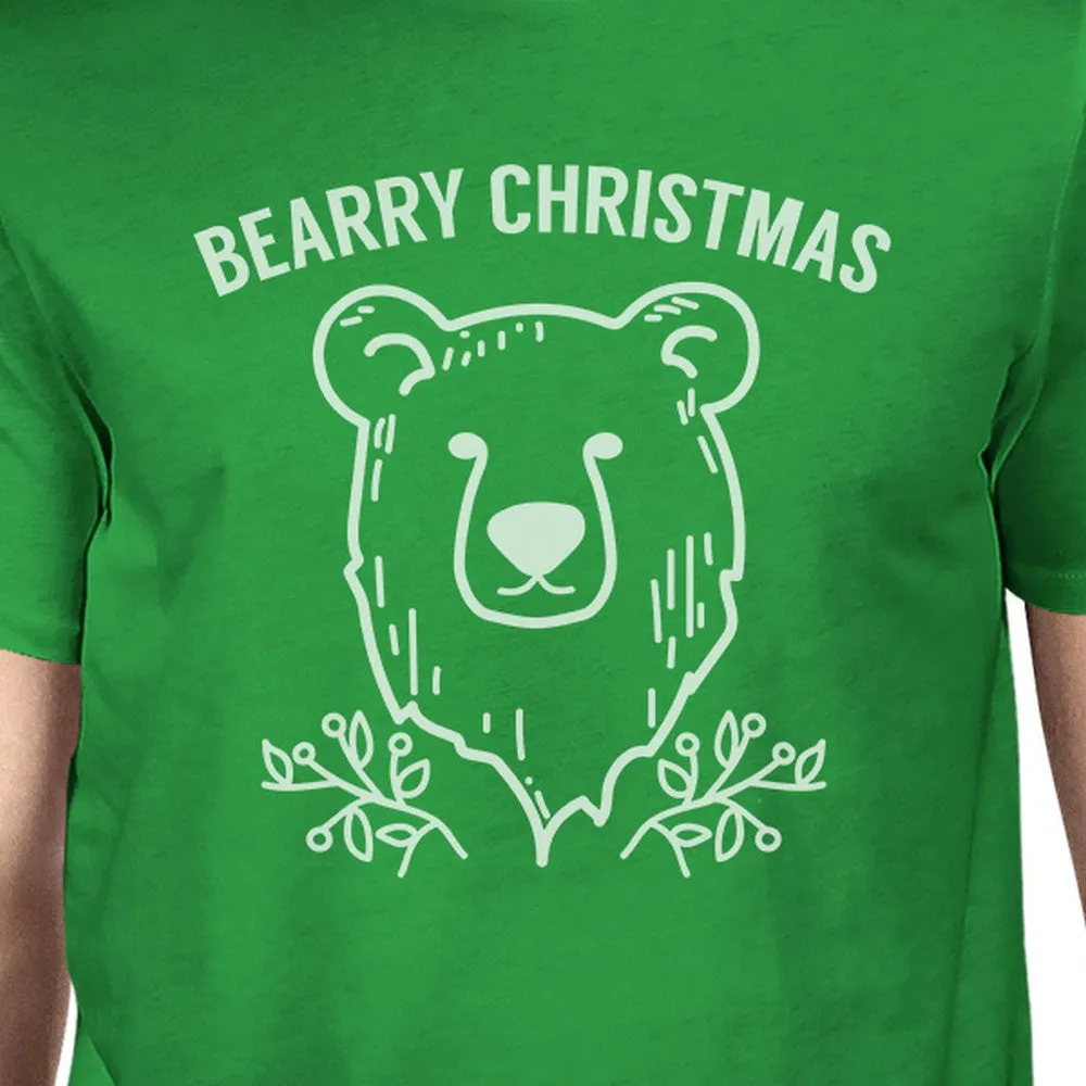 Bearry Christmas Bear Mens Green Shirt