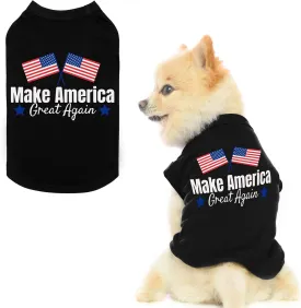 BINGPET 4th of July Dog Shirts Vest,American Flag Inspired Breathable Dog Shirt Tank Top Funny Summer Clothes,Independence Day Patriotic Pet Outfit Costume for Large Dogs Boy Girl