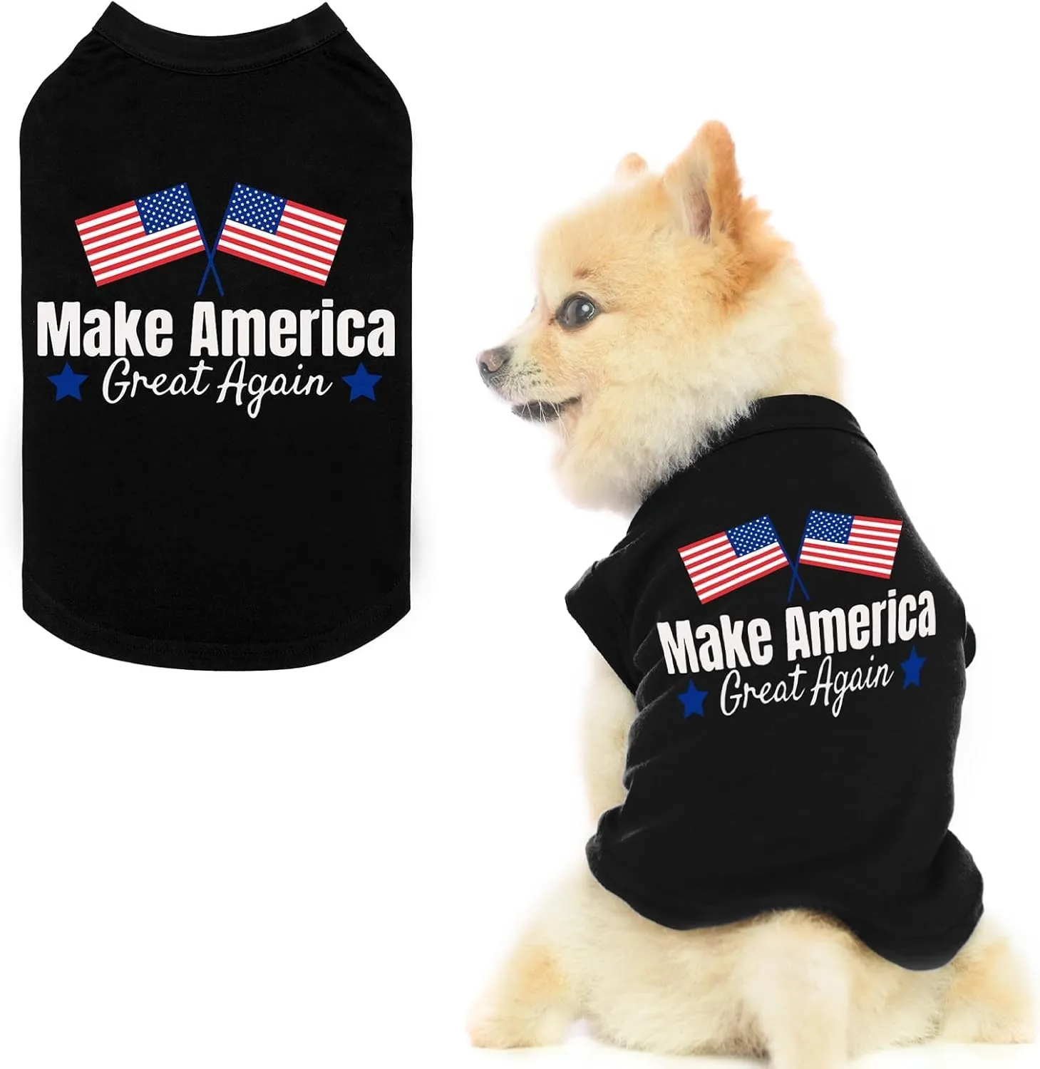 BINGPET 4th of July Dog Shirts Vest,American Flag Inspired Breathable Dog Shirt Tank Top Funny Summer Clothes,Independence Day Patriotic Pet Outfit Costume for Large Dogs Boy Girl