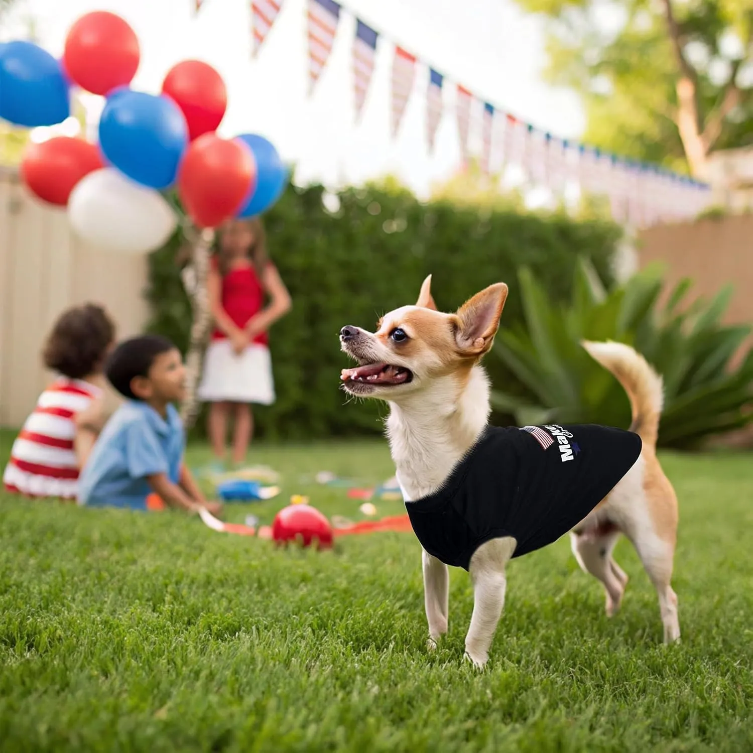 BINGPET 4th of July Dog Shirts Vest,American Flag Inspired Breathable Dog Shirt Tank Top Funny Summer Clothes,Independence Day Patriotic Pet Outfit Costume for Large Dogs Boy Girl