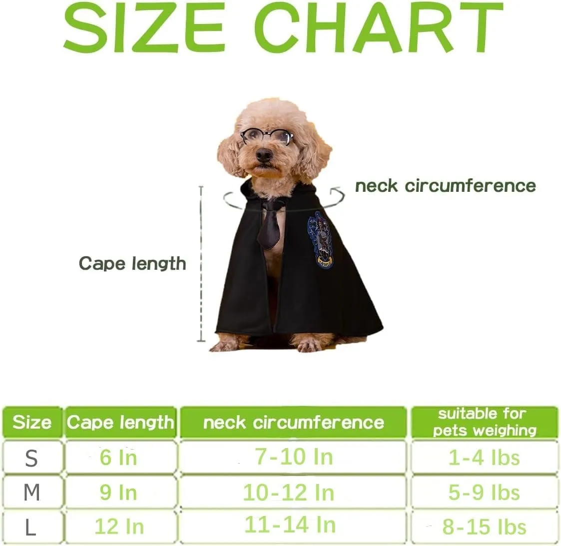 Cat Halloween Costume - Pet Wizard Costumes Mantle Magician Cosplay Clothes with Bowtie & Glasses Set, Festival Party Apparel for Small Pets Cats Dogs