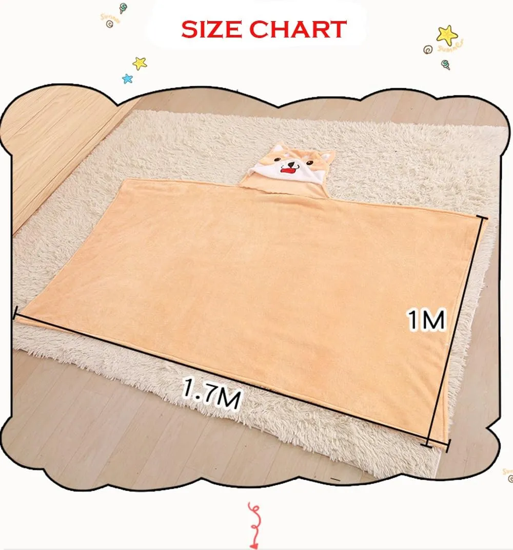 CORIRESHA Cute Coral Velvet Long Sleeve Shiba Inu Dog Embroidery Home Wear Hoodie for Women