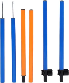 Dog Agility Jump Hurdle Bar Set for Outdoor Exercise, Plastic, Adjustable Height, 4 Blue   2 Orange Bars, 2 Clips, for Dog Fitness & Bonding