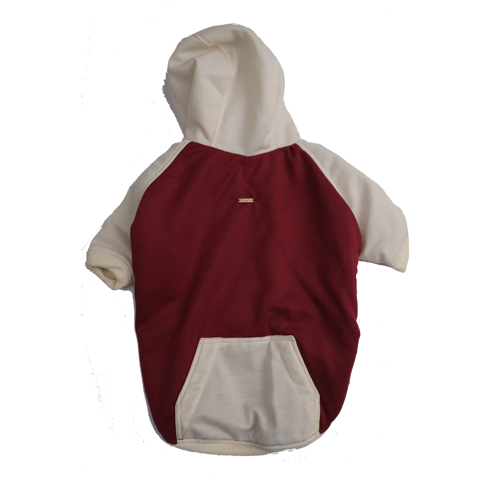 Dog Hoodie Ruby/Beige