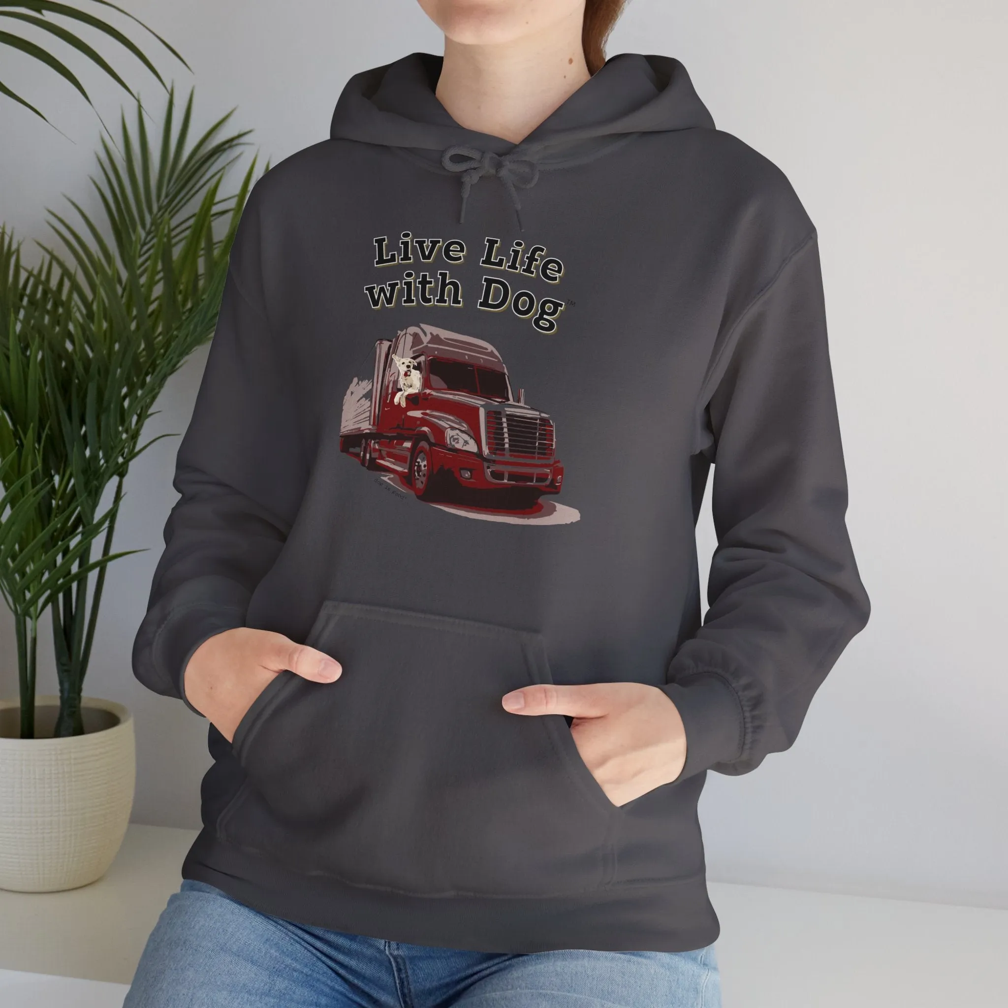 Dog is Good "Live Life with Dog" Hoodie, Unisex Fleece Pullover for Dog Lovers, Cozy Sweatshirt for Pet Owners and Dog Enthusiasts