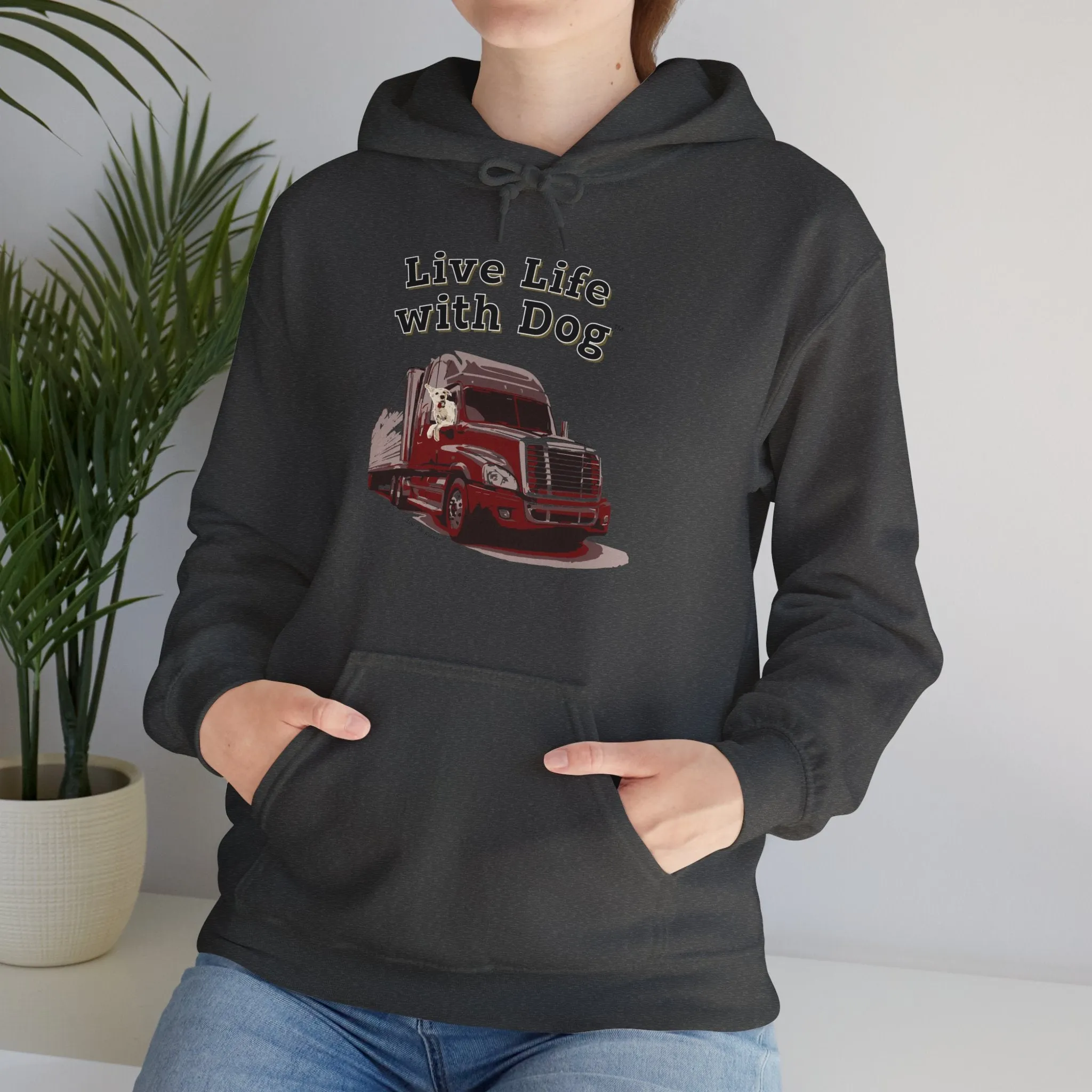 Dog is Good "Live Life with Dog" Hoodie, Unisex Fleece Pullover for Dog Lovers, Cozy Sweatshirt for Pet Owners and Dog Enthusiasts