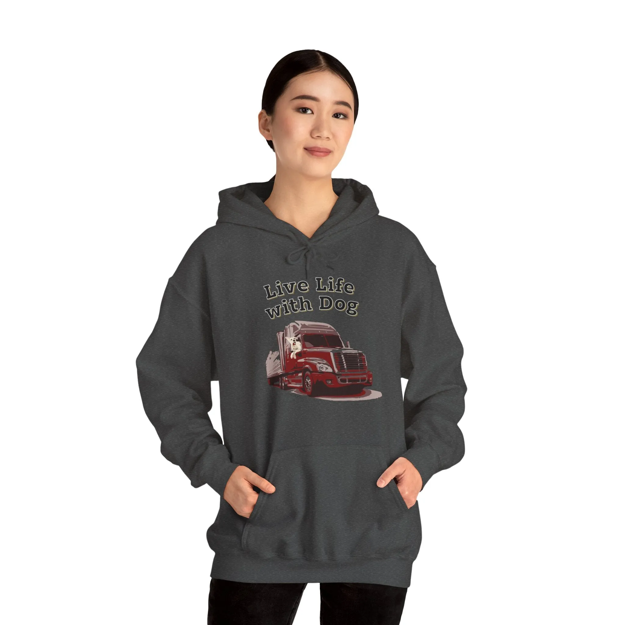 Dog is Good "Live Life with Dog" Hoodie, Unisex Fleece Pullover for Dog Lovers, Cozy Sweatshirt for Pet Owners and Dog Enthusiasts