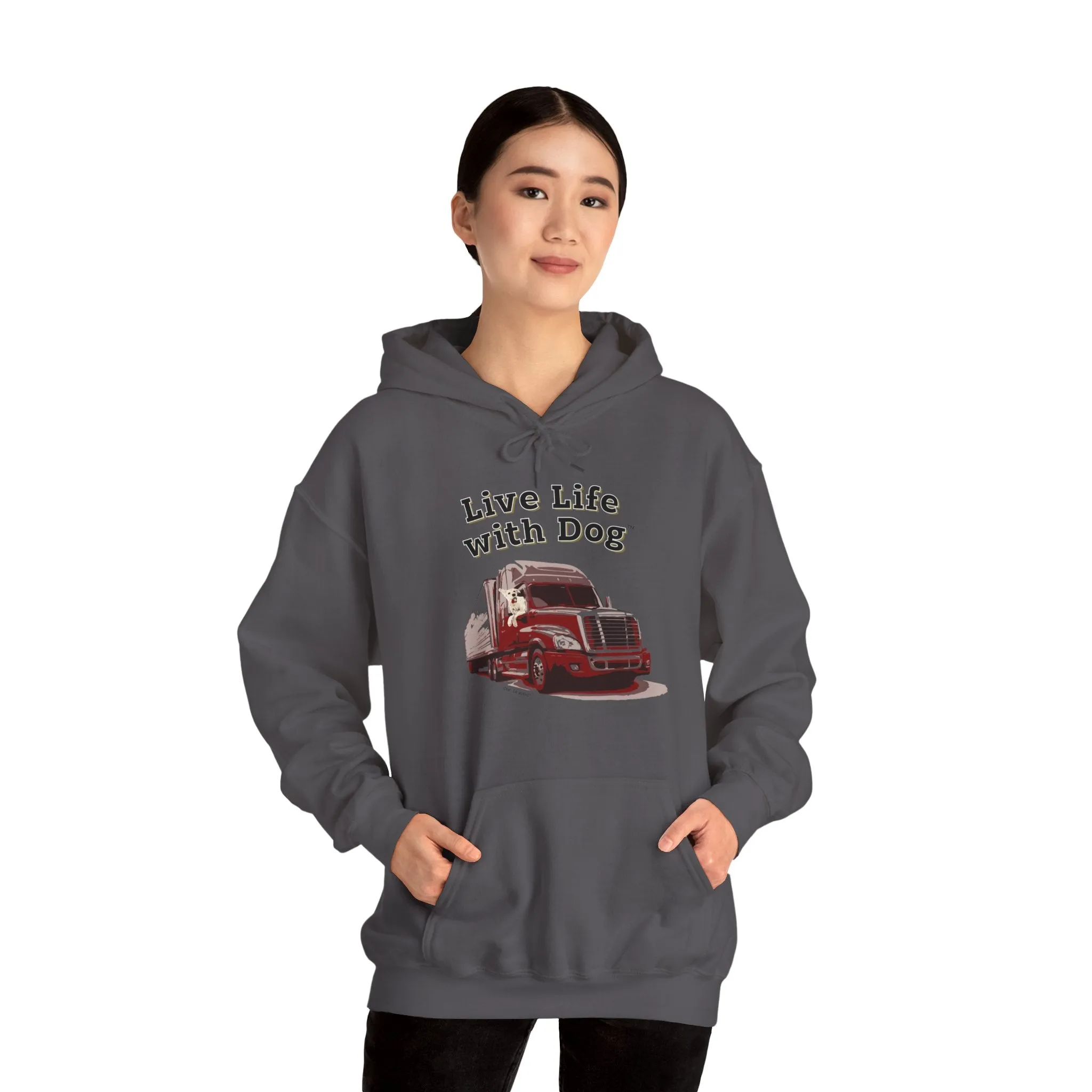Dog is Good "Live Life with Dog" Hoodie, Unisex Fleece Pullover for Dog Lovers, Cozy Sweatshirt for Pet Owners and Dog Enthusiasts