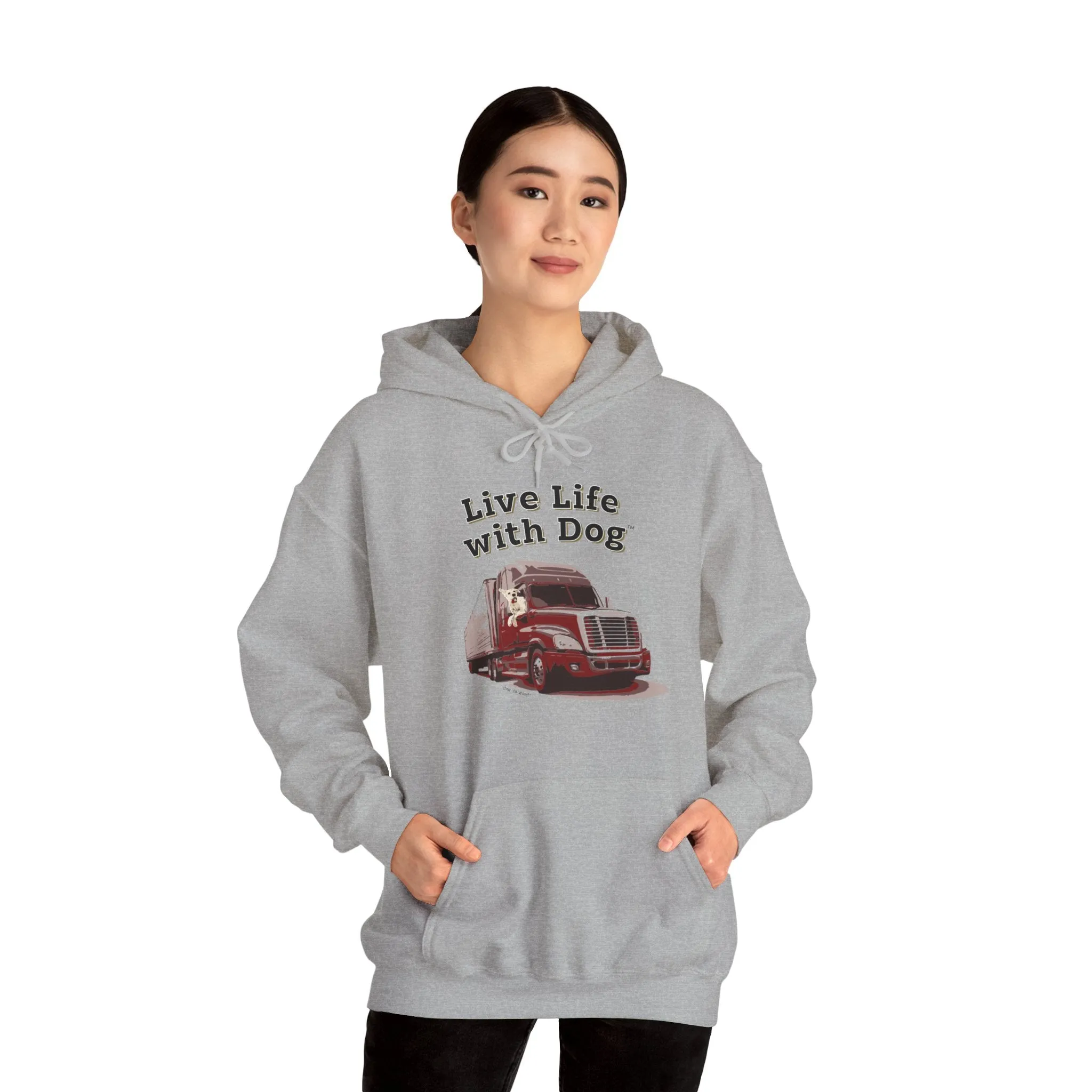 Dog is Good "Live Life with Dog" Hoodie, Unisex Fleece Pullover for Dog Lovers, Cozy Sweatshirt for Pet Owners and Dog Enthusiasts
