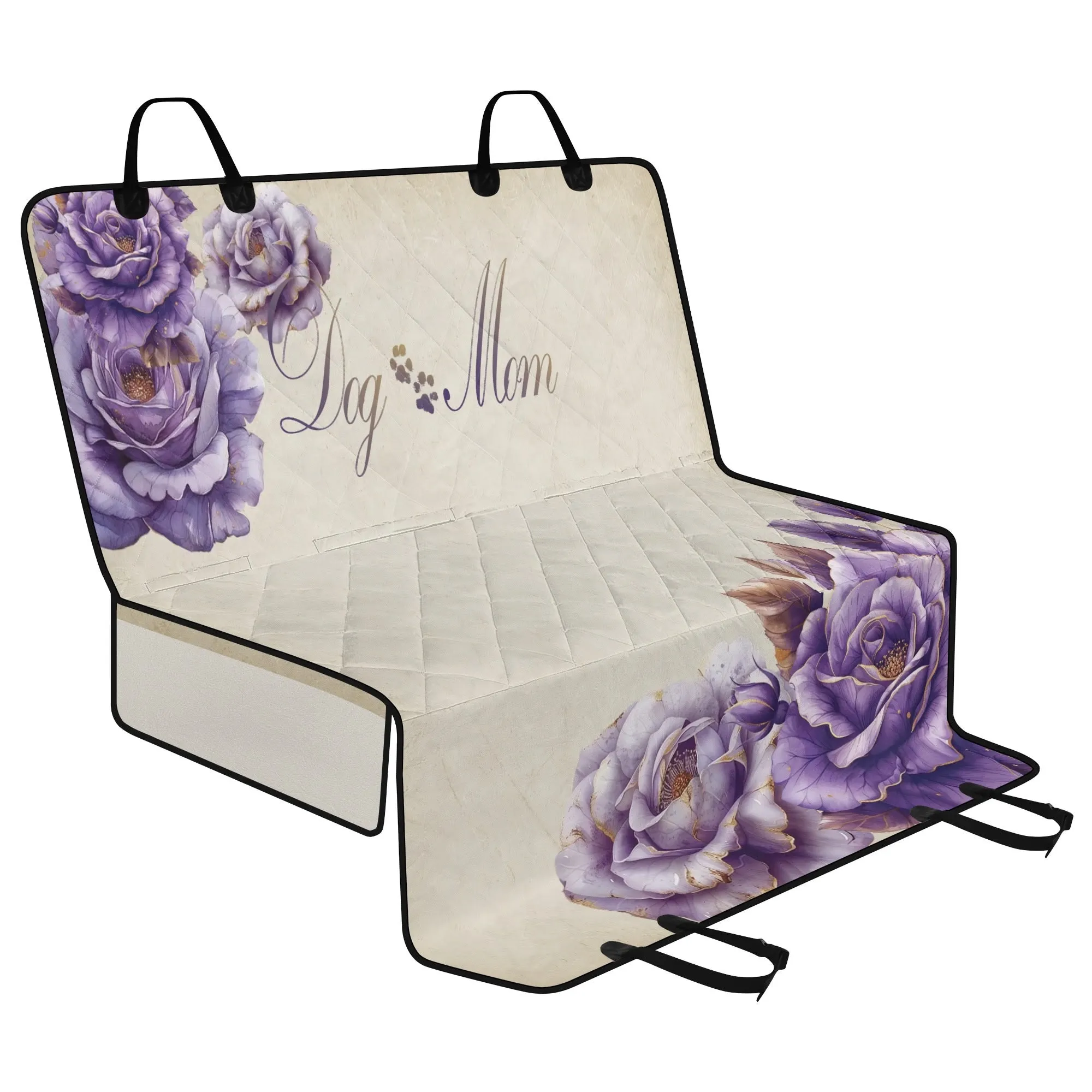 Dog Mom French Farmhouse Country Lavender Rose Dog Car Seat Cover