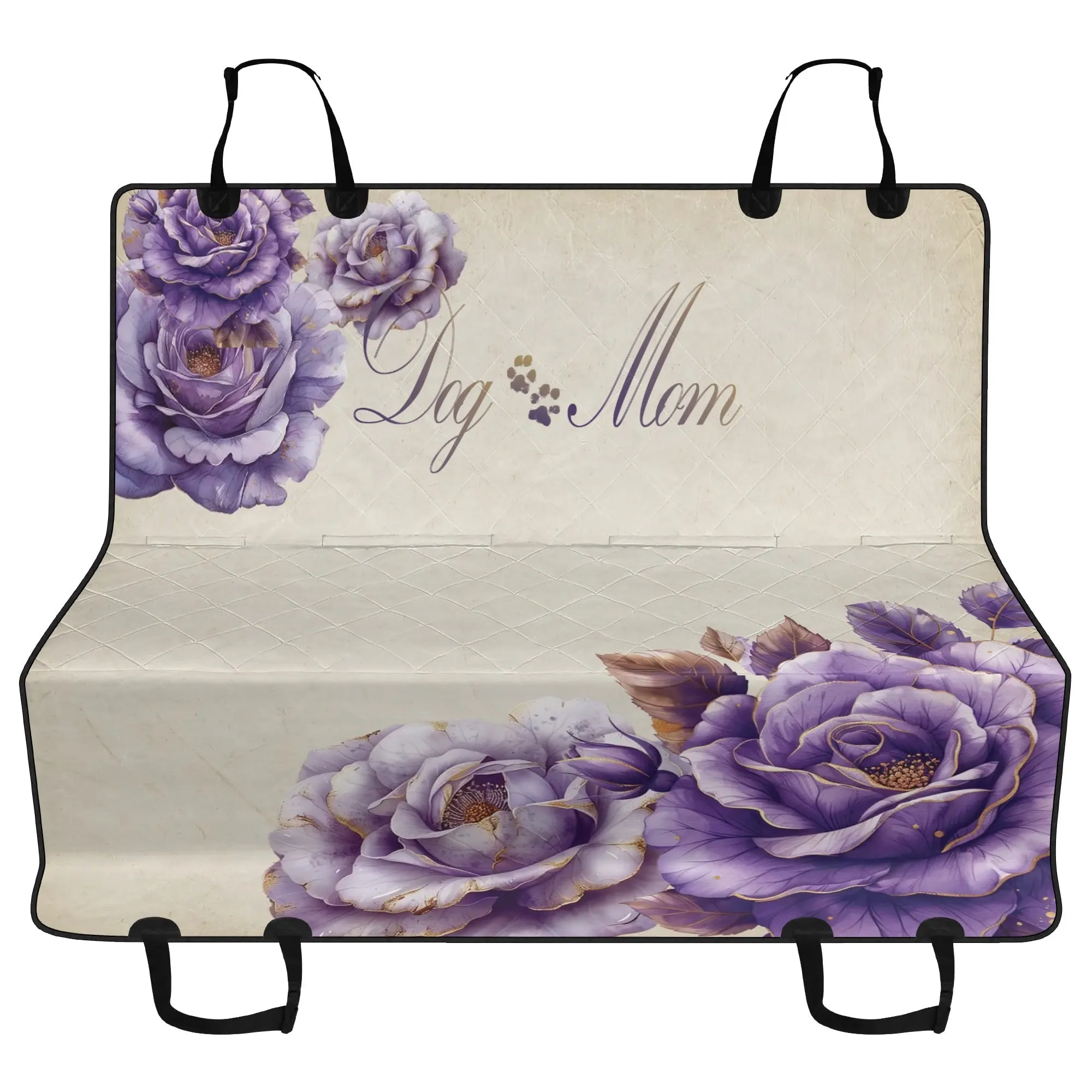 Dog Mom French Farmhouse Country Lavender Rose Dog Car Seat Cover