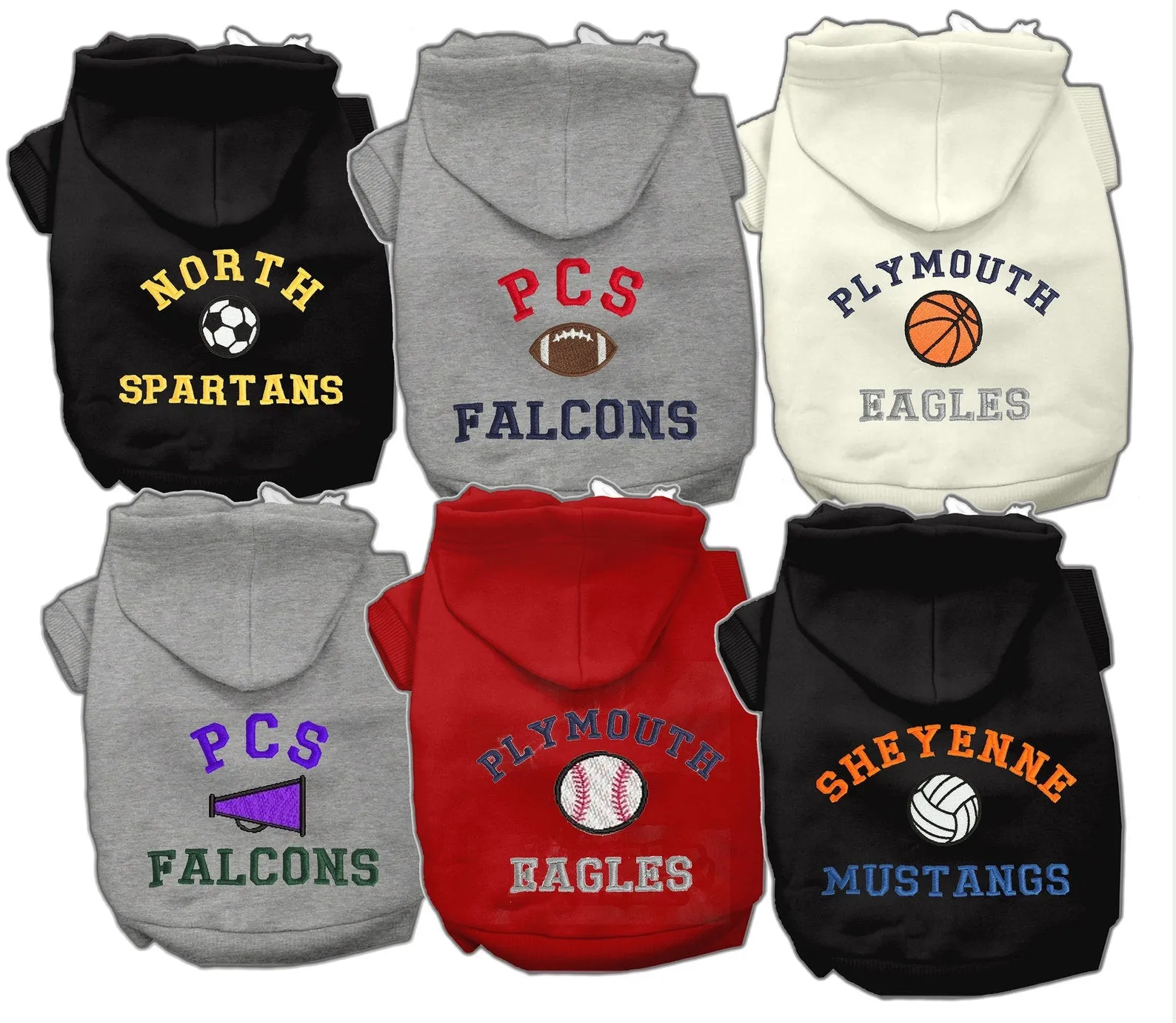 Dog Sports Fan Hoodie, Sports Team Embroidered Team Name Personalized Dog Shirt, Custom Shirt Custom Name Dog Tee, Puppy Clothing, Hood Dog