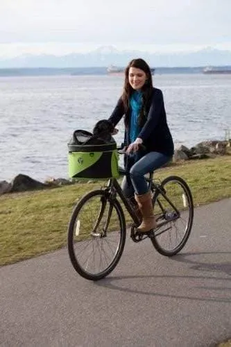 DoggyRide Cocoon Pet Bike Basket - Green (incl. Free ClickFix Bike Connector)