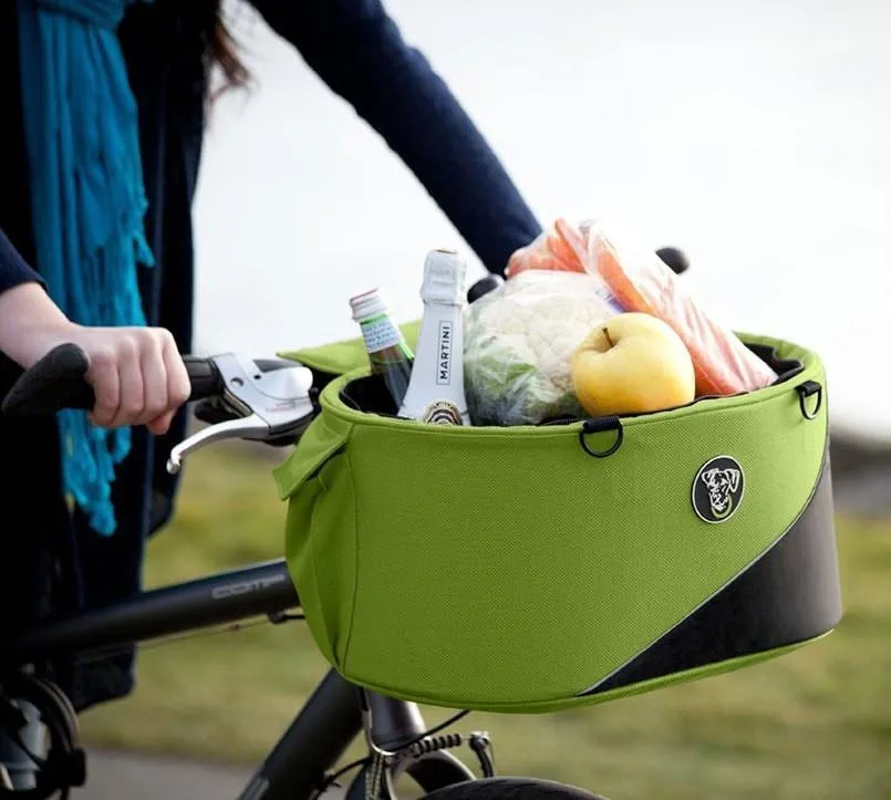 DoggyRide Cocoon Pet Bike Basket - Green (incl. Free ClickFix Bike Connector)
