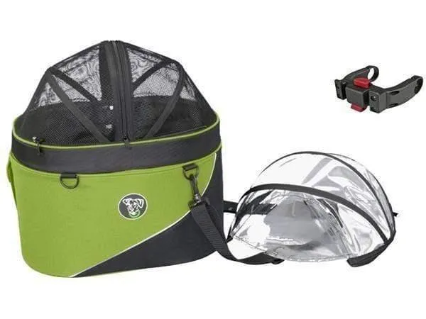 DoggyRide Cocoon Pet Bike Basket - Green (incl. Free ClickFix Bike Connector)