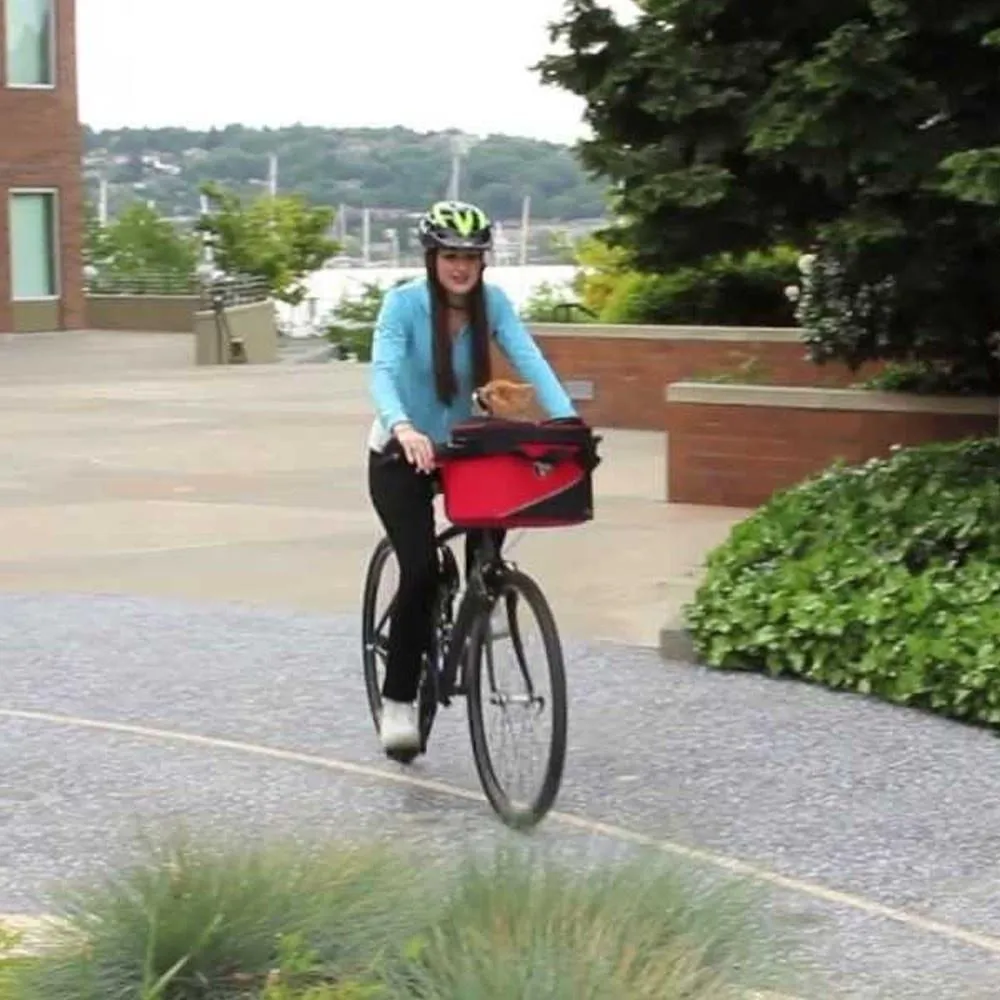 DoggyRide Cocoon Pet Bike Basket - Red (incl. Free ClickFix Bike Connector)
