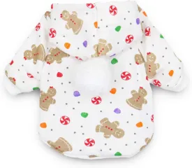 DroolingDog Small Puppy Dog Christmas Outfits Fleece Hoodie Xmas Clothes for Small Dogs XS Extra Small Holiday Gingerbread Outfit