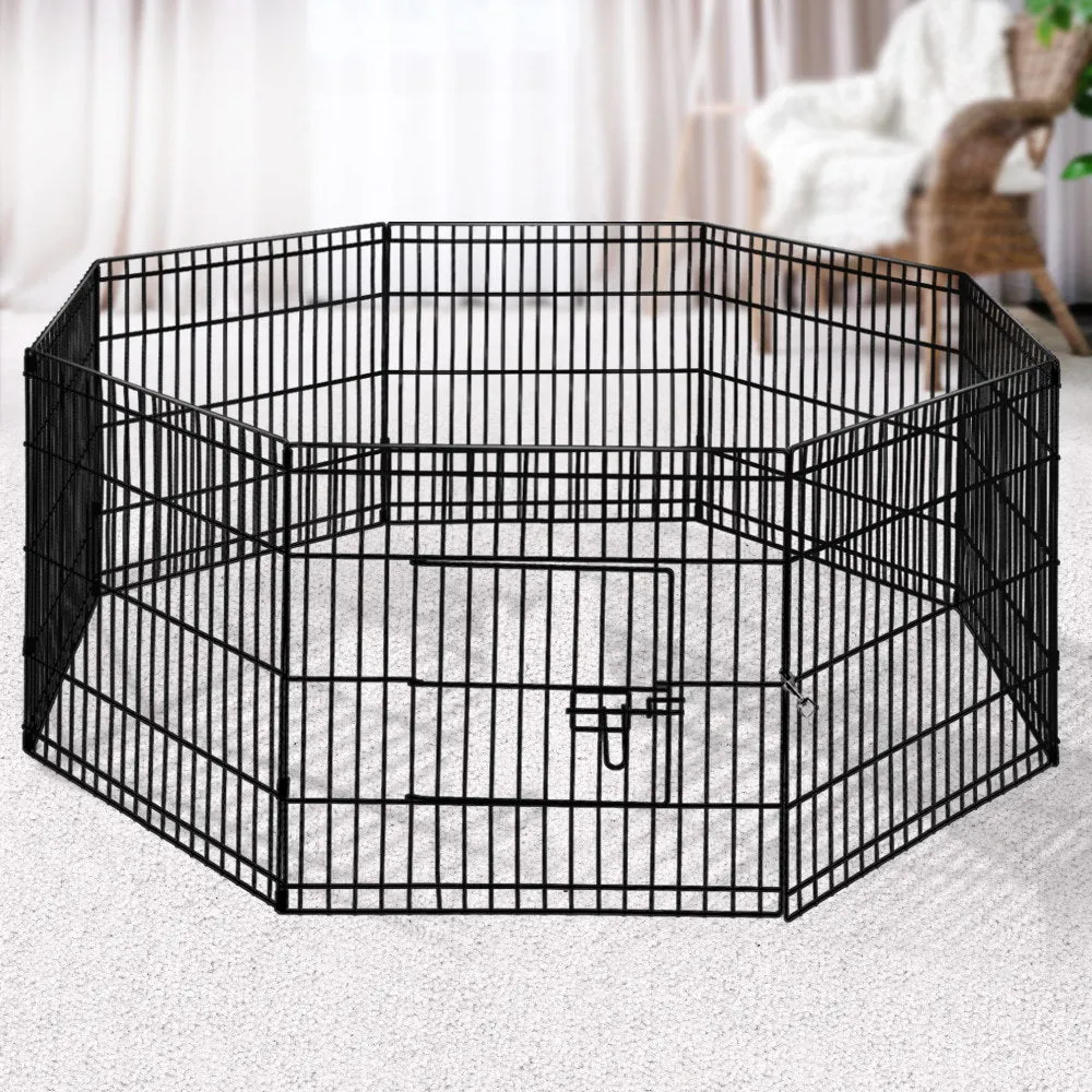 Durable 24" 8 Panel Dog Playpen with Locks & Round Edges - i.Pet