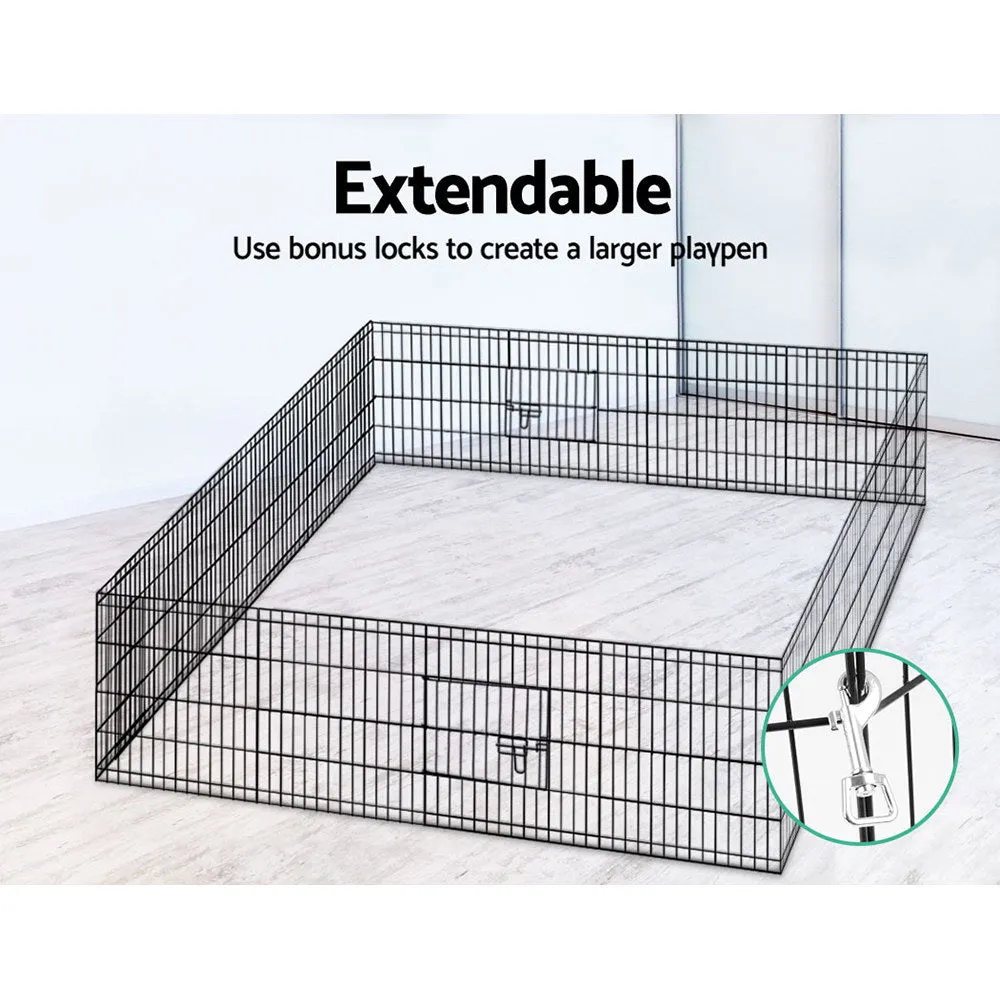 Durable 24" 8 Panel Dog Playpen with Locks & Round Edges - i.Pet