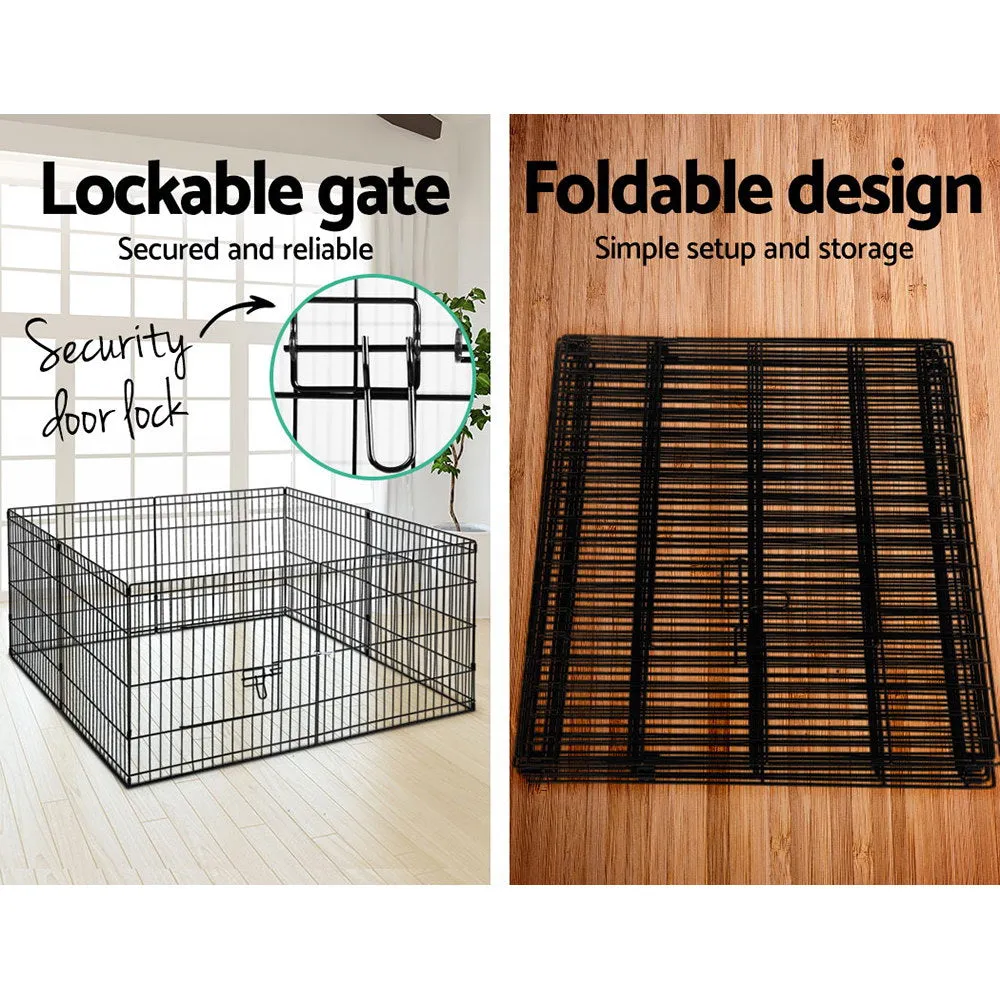 Durable 24" 8 Panel Dog Playpen with Locks & Round Edges - i.Pet