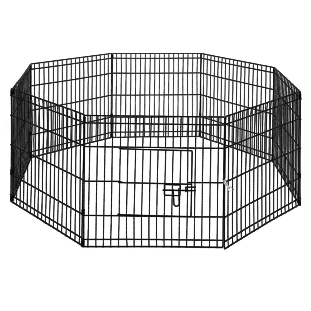 Durable 24" 8 Panel Dog Playpen with Locks & Round Edges - i.Pet