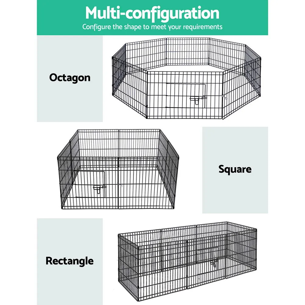 Durable 24" 8 Panel Dog Playpen with Locks & Round Edges - i.Pet