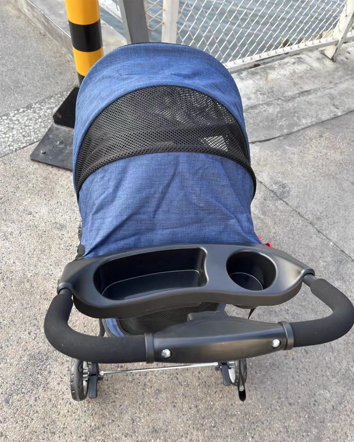 EZEBABY Pet Stroller for Cats/Dogs, Easy Fold with Removable Liner, Storage Basket