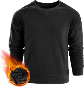 FREE SOLDIER Men's Tactical Winter Fleece Pullover Hoodie Warm Long Fleece lined Hooded Sweatshirt