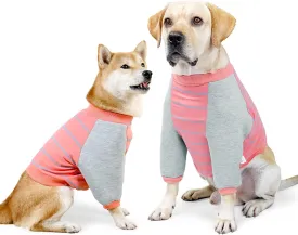 GabeFish Anti-Licking Dog & Cat Hoodie, OrangeGrey Medium, Cotton/Polyester Blend, Machine Washable, Perfect for Medium Breeds, Winter, Casual Wear