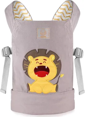 GAGAKU Toy Baby Doll Carrier for Little Girls Boys Stuffed Animal Carrier American Girl My Life - Gray Embroidered Lion