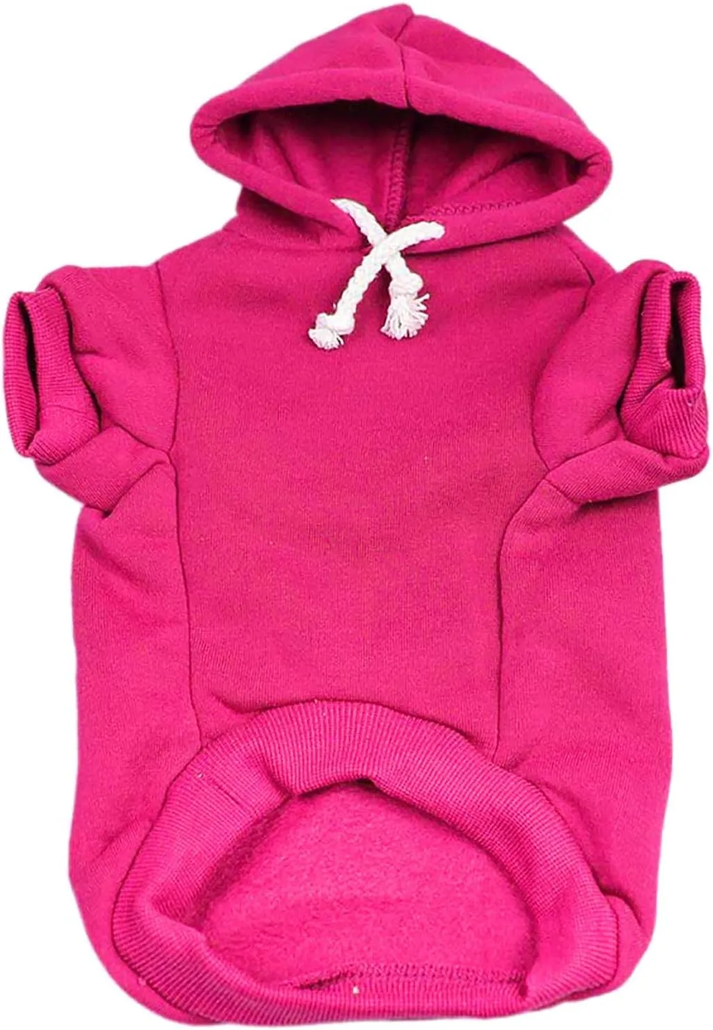 Game Day Football Dog Hoodie Fleece Lined Pullover Sweatshirt with Leash Hole (Hot Pink, X-Small 323)