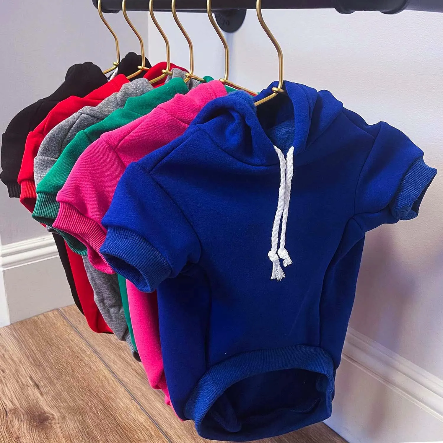 Game Day Football Dog Hoodie Fleece Lined Pullover Sweatshirt with Leash Hole (Hot Pink, X-Small 323)