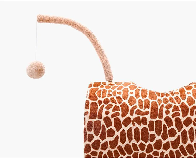 Giraffe Cat Cave and Cat Tree with Scratching Post