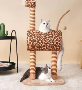 Giraffe Cat Cave and Cat Tree with Scratching Post