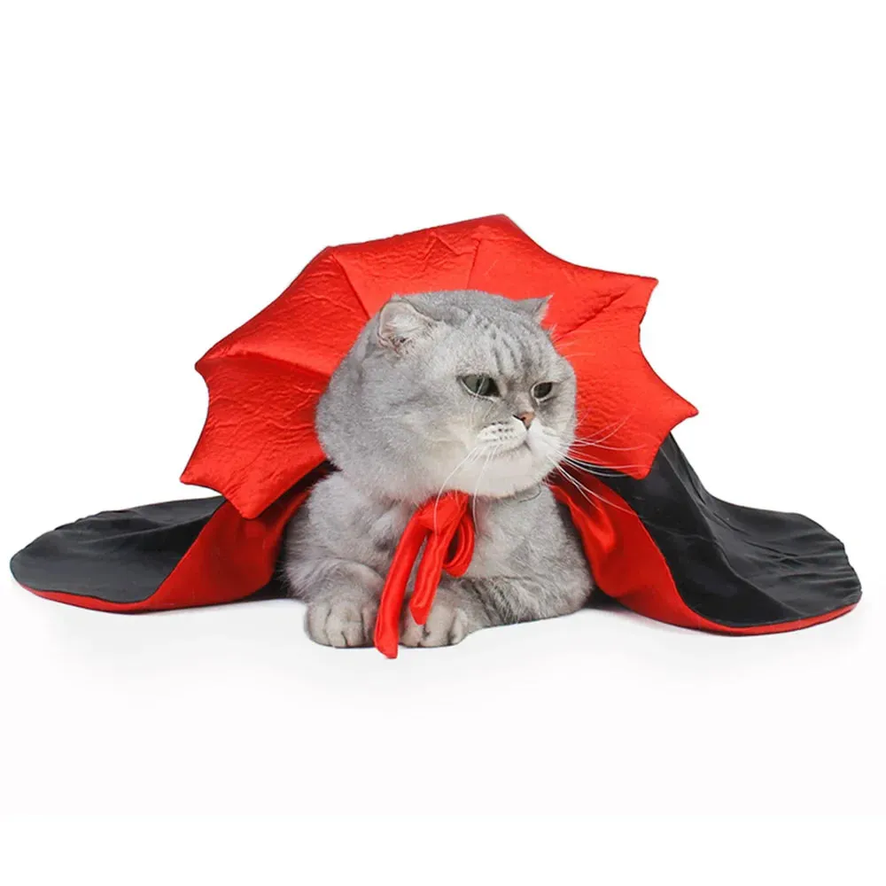 Halloween Pet Vampire Cloak Costume - Cosplay Dress for Cats & Small Dogs
