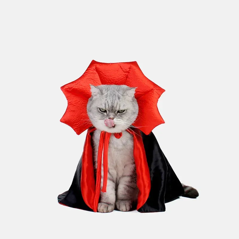 Halloween Pet Vampire Cloak Costume - Cosplay Dress for Cats & Small Dogs
