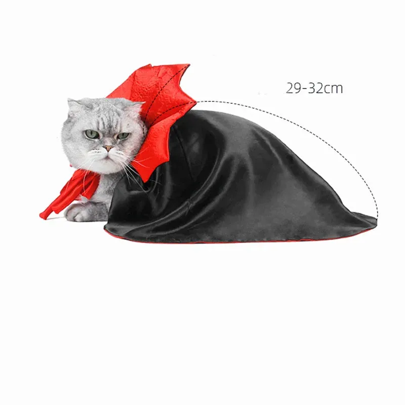 Halloween Pet Vampire Cloak Costume - Cosplay Dress for Cats & Small Dogs
