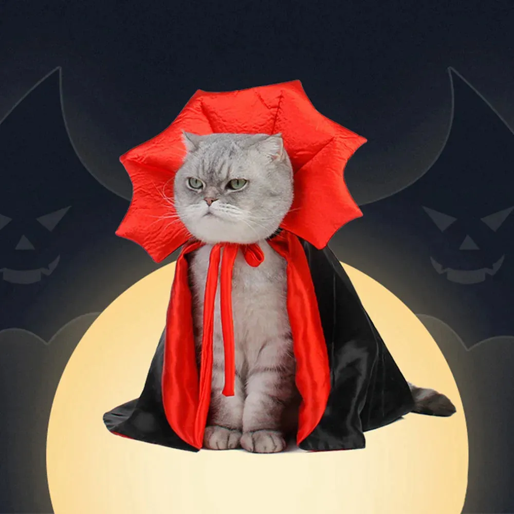 Halloween Pet Vampire Cloak Costume - Cosplay Dress for Cats & Small Dogs