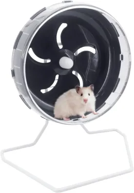 Hamster Wheel Treadmill Wheel, Silent Hamster Exercise Wheels, Freely Adjustable in Height Or Assembled in Cage, for Hamsters or Other Small Animals - Black