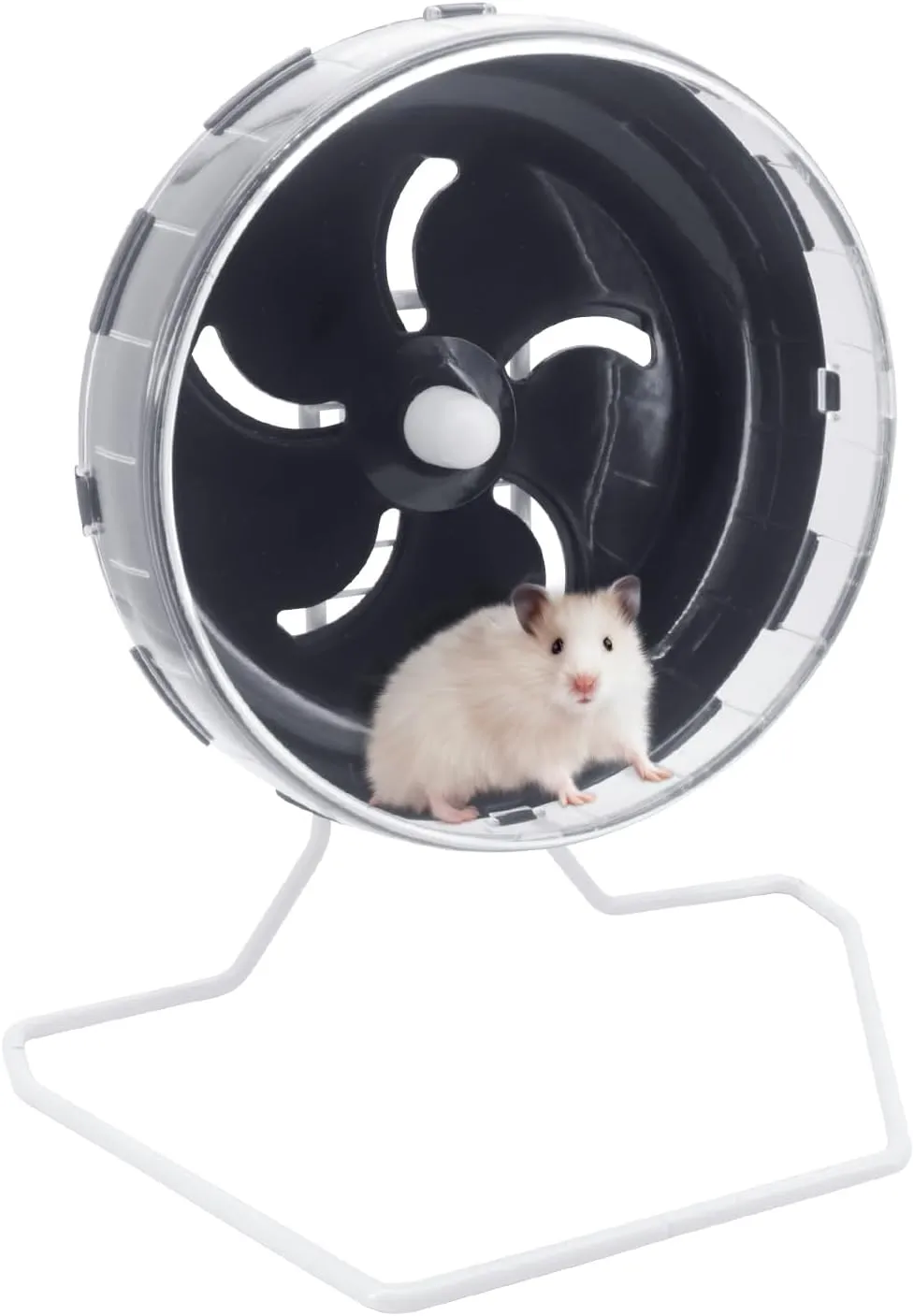 Hamster Wheel Treadmill Wheel, Silent Hamster Exercise Wheels, Freely Adjustable in Height Or Assembled in Cage, for Hamsters or Other Small Animals - Black