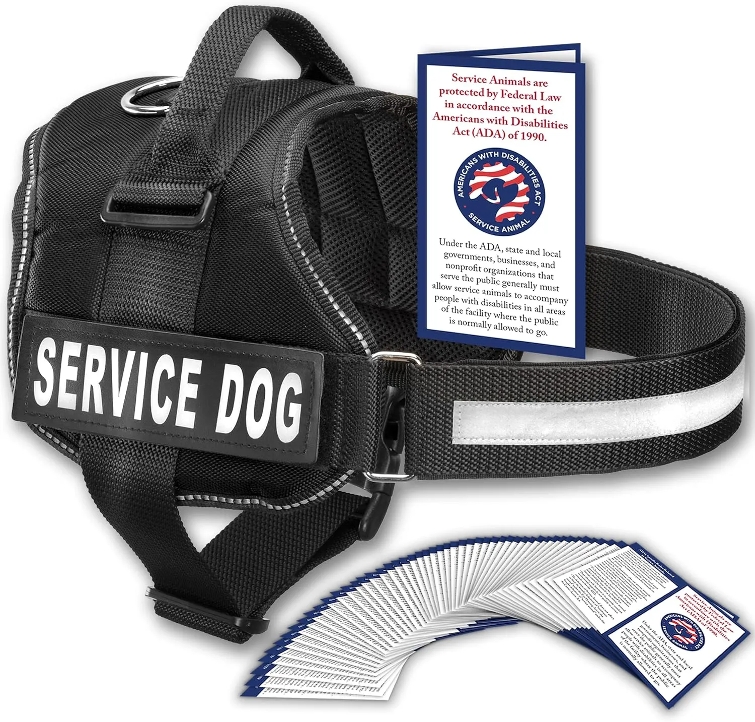 Industrial Puppy Service Dog Vest with Handle - No Pull Dog Harness for Large Dogs, ESA, and Working Dogs - Adjustable Fit, Reflective Straps, Removable Patches,Training Vest for Small to Large Breeds