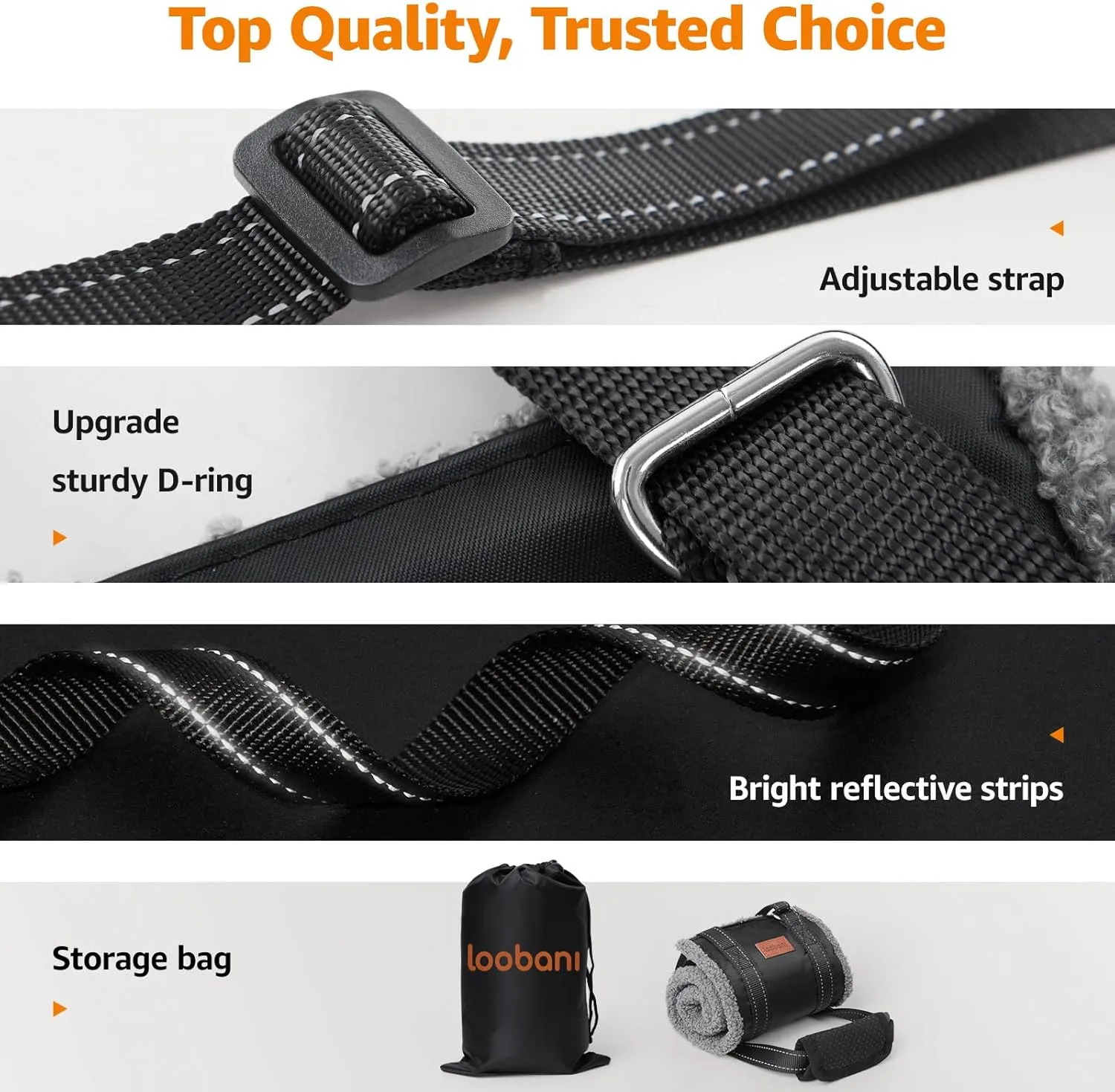 LOOBANI Portable Dog Sling for Back Legs, Hip Support Harness to Help Lift Dogs Rear for Canine Aid and Old K9 Cruciate Ligament Rehabilitation
