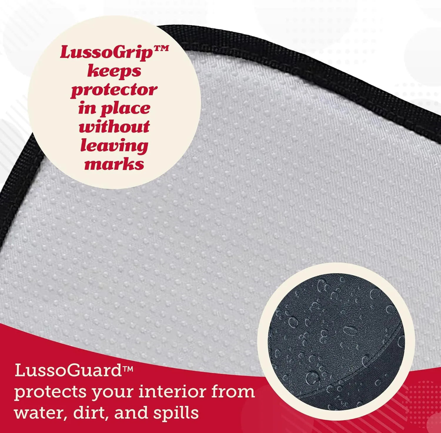 Lusso Gear Car Seat Protector (Value 2 Pack) - Thick Padding - Waterproof Car Mat for Leather Interiors with 2 Mesh Storage Pockets - Non-Slip Tan Child Seat Protector